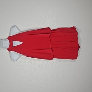 Tyche Red Romper Size Large Elastic Waist Dressy Sleeveless Halter Romper